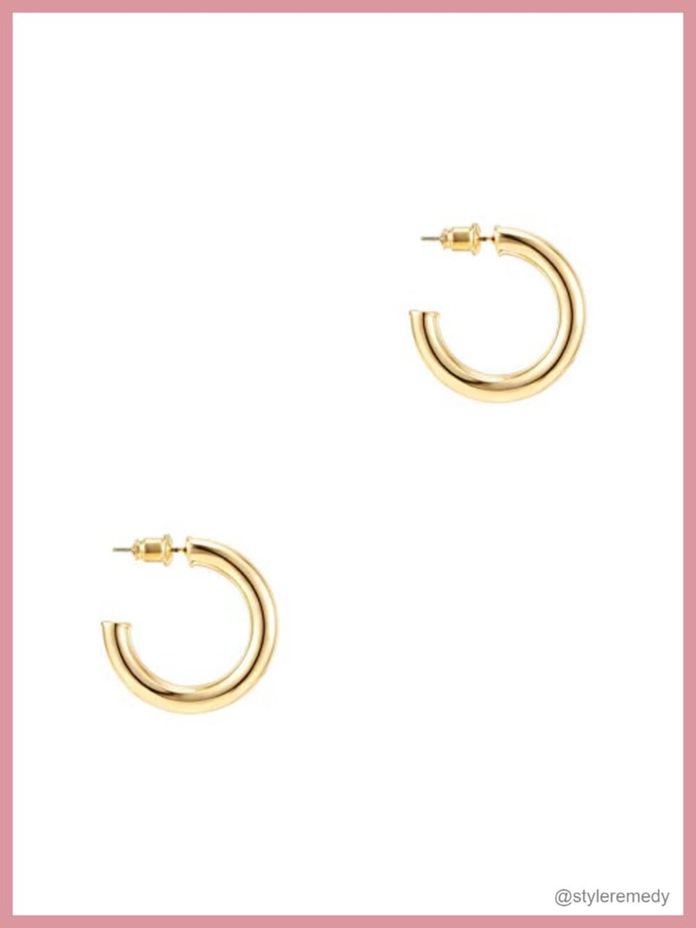 14K Gold Plated Lightweight Hoop Earrings for Women, 20mm Hinged Hoops